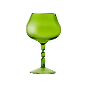 גביע חילזון ירוק זכוכית ללא עופרת עמיד בחום, כוס קוקטייל ביתית יצירתית ענבים רטרו ירוקים פשוטים