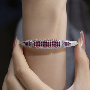 Bracelet MSB-613 en argent 925 avec rubis et diamant de laboratoire taille ronde, style classique, pour un usage quotidien - Product Image 3