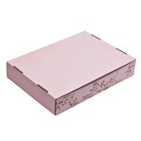 Boîte pliante pour biscuits personnalisée avec logo en or estampé, laminage mat, recyclable, rose, pour l'expédition de produits alimentaires, emballage de boulangerie, petite taille