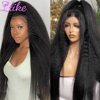Pelucas de Cabello Humano con Encaje Frontal HD de 30-40 Pulgadas al por Mayor, Kinky Yaki Liso 13x6 360 Completo para Peluca Frontal de Encaje, Ondulado Profundo para Mujeres