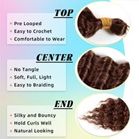 Extensions de dreadlocks en fibre haute température pour tresses au crochet, boucles crépues de 20 pouces, double trame, vente en gros