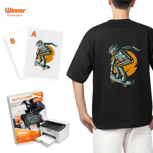 Winner Transfer livraison rapide Film A + Papier B laser auto-désherbage papier de transfert foncé pour t-shirt sans coupe