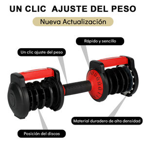 Haltères réglables 24 kg en acier de qualité commerciale pour entraînement de force des bras, en stock en Espagne - Product Image 2