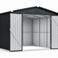 Abri en métal galvanisé spacieux et résistant au vent 10*8 pieds avec double porte et armoire verrouillable pour rangement extérieur dans la cour