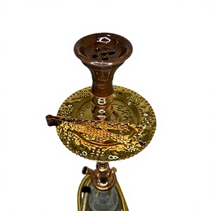 Chicha Khalil Maamoon - Narguilé complet en laiton massif, fabrication turque, 1 niveau, 30 pouces (76,2 cm) - Product Image 3