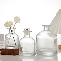 Bouteilles diffuseurs d'arômes circulaires en verre sodocalcique à large cloche pour huiles essentielles, vente en gros