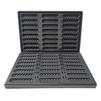 Moule à gaufres commerciales 24 cavités en acier aluminisé antiadhésif, lot de 2 plateaux de cuisson pour gâteaux roulés, plaque de cuisson premium pour four à pain