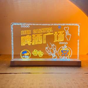 Schermo di visualizzazione a <span class=keywords><strong>LED</strong></span> per la ricarica di illuminazione fai da te mercato notturno pubblicità lavagna acrilica per aziende ospedali negozi frontali - Product Image 2