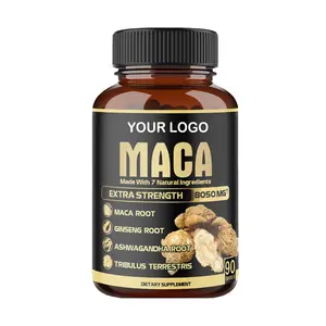 Private Label Strong Supplement Ultimate Plus Black Maca Root Capsules Ashwagandha Ginseng Aguaje For Men Women