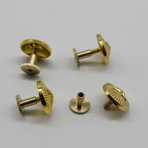 Custom Buttons For Uniform Coat Epaulet Removable Metal Button 15mm Round Brass Gold Plating Nickel Free Sewing Buttons