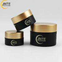 En gros Personnalisé 250ml Corps Beurre Conteneur Mat Or Couvercles Mat Noir Pot 4oz 8oz PETG En Plastique Crème Soins Des Cheveux Pots Cosmétiques