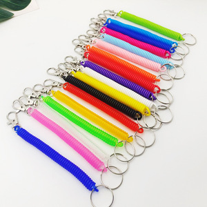 Porte-clés à ressorts hélicoïdaux rétractables avec fermoir à homard <span class=keywords><strong>cordon</strong></span> de laisse sécurité Anti-perte cordes extensibles téléphone portable lanière de poignet élastique - Product Image 1