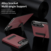 Étui de téléphone pliable en cuir PU à fermeture magnétique puissante pour iPhone Duo, avec support métallique invisible et protection intégrale anti-chute