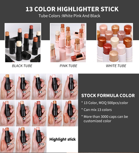 OEM Mỹ Phẩm Dính Bronzer Highlighters Nhà Sản Xuất <span class=keywords><strong>Mini</strong></span> Đen Trang Điểm Stick Mặt <span class=keywords><strong>Highlighter</strong></span> Long Lanh Kem <span class=keywords><strong>Highlighter</strong></span> Thanh - Product Image 4