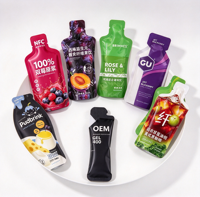 Pochette souple gaufrée en PE de qualité alimentaire avec bec verseur pour gel énergétique et boissons