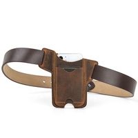 Étui de téléphone de luxe en cuir véritable pour hommes, pochette de taille faite à la main pour iPhone et Samsung smartphone