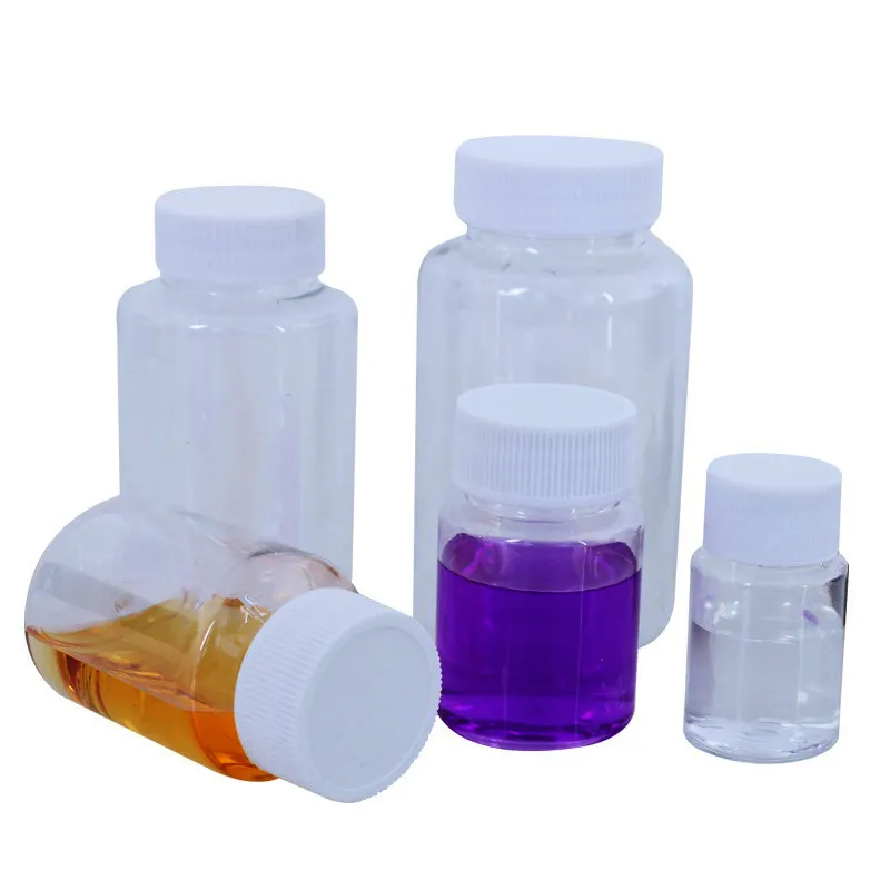 Ronde Huisdier Plastic Fles Met Witte Schroefdop 5Ml-300Ml Geneeskunde Containers Voor Pil, farmaceutische Capsule, Vloeibare