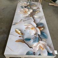 Panneau mural en PVC imperméable à l'eau, effet marbre, texture 3D réaliste, 1220*2440 mm, revêtement mural sans formaldéhyde pour la décoration d'hôtel, installation facile