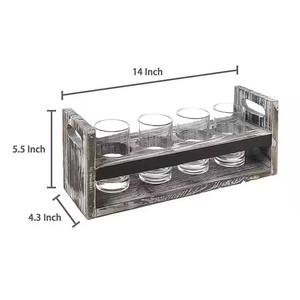 Plateau de dégustation de bière rustique en bois antique avec 4 verres pour l'<span class=keywords><strong>Italie</strong></span> Big Whale Dinkelacker - Accessoires de bar en gros - Product Image 3
