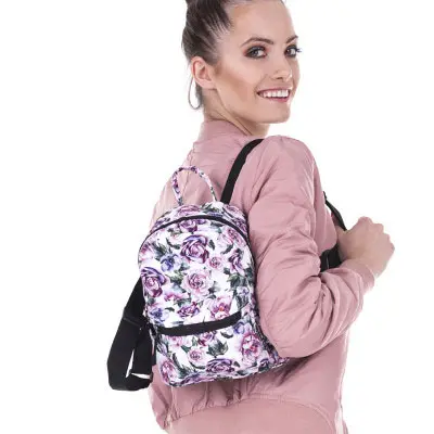 Nuovo arrivo Mini zaino da 9 pollici per ragazze piccola borsa da viaggio con immagine romantica rosa viola