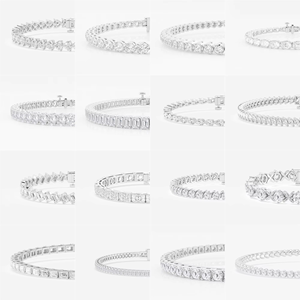 Collana Tennis con <span class=keywords><strong>Diamanti</strong></span> Sintetici VVS Certificati IGI, Personalizzabile in Oro 10K 14K 18K, Catena Tennis con <span class=keywords><strong>Diamanti</strong></span> CVD per Uomo e Donna - Product Image 3