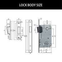 BBDHOME Sécurité moderne WC Porte de salle de bain 9050 Nickel satiné Corps de serrure à mortaise magnétique silencieux
