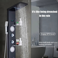 Meilleure Vente Colonne de Douche Cascade Murale en Acier Inoxydable pour Salle de Bain, Système de Panneaux de Douche LED