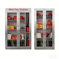 Armoire à extincteurs double porte en acier inoxydable à poser au sol pour équipement d'urgence de chantier et extincteur extérieur