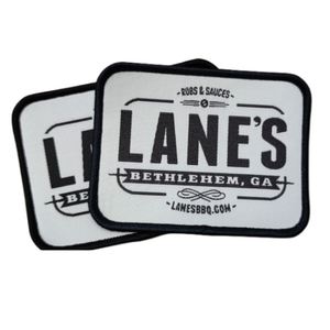 Badges et écussons brodés personnalisés tissés en usine, style thermocollant, étiquettes de marque pour vêtements et chapeaux, différents designs - Product Image 1