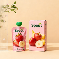 Pochette souple personnalisée imprimée pour jus de fruits avec bec verseur, emballage alimentaire de qualité alimentaire