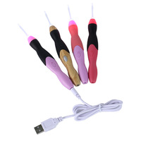 Ensemble d'accessoires de couture détachables éclairés par LED USB 9 en 1 Nouveau sac à crochet rechargeable avec plusieurs aiguilles interchangeables