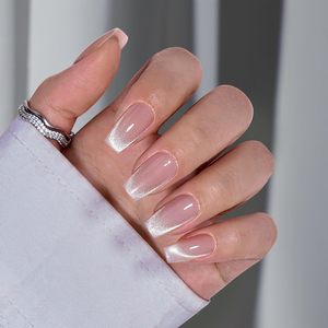 <span class=keywords><strong>Uñas</strong></span> postizas acrílicas de diseño francés de marca privada para salón, tipo ataúd/bailarina, a granel, hechas a mano, a presión, OEM - Product Image 1