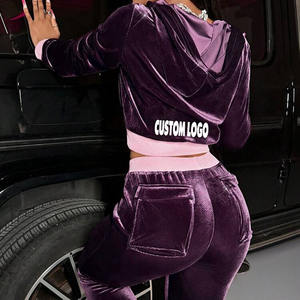 <span class=keywords><strong>Tuta</strong></span> da Jogging <span class=keywords><strong>in</strong></span> <span class=keywords><strong>Velluto</strong></span> Y2K per <span class=keywords><strong>Donna</strong></span> 2026, Set 2 Pezzi Personalizzabile con Logo Ricamato di Alta Qualità - Product Image 3