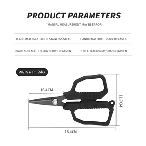 Forbici da Pesca in Acciaio Inossidabile con Manico in Gomma, Selezione Multicolore, Asciugatura Rapida, Strumento Durevole <span class=keywords><strong>per</strong></span> Pesca in Acqua Salata PP - Product Image 3