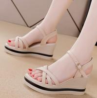 Sandales à semelle épaisse de haute qualité pour femmes en été 2024 Nouvelles sandales à talons hauts pour femmes à une seule ligne