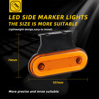 Feux de position latéraux LED durables pour remorques, camions, caravanes, feux de dégagement latéraux, lampes LED pour camions, jaune, rouge, blanc, 24V