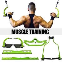 VIGFIT Poignées en acier pour barres de traction LAT, accessoires pour machine à câble, ensemble de barres en T et en V pour la musculation du dos