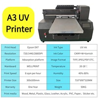 Impresora UV A3 con cabezal de impresión Epson F1440 DX7, riel silencioso, placa base Hoson, impresora plana UV mini para carcasas de teléfono TPU