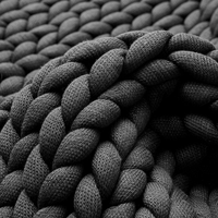 Couverture en tricot de luxe super épaisse, chaude et confortable, couverture en tricot épais en coton pour l'hiver