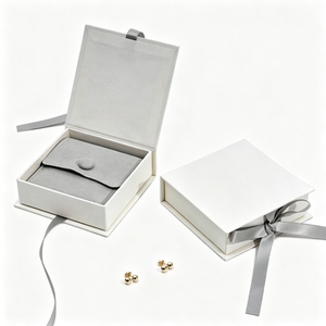 Custom Printed Earring Flip Lid Box with Ribbon Wholesale Jewelry Packaging Case Velvet Pouch For Earrings Retail Packaging - Product Image 4