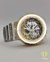 Montre de luxe en argent sterling 925 avec diamants Moissanite VVS fabriqués en Inde, lunette à motif épines, style hip-hop, pour homme et femme
