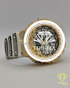 Reloj de lujo con diamantes de moissanita VVS fabricados en India, bisel de espiga de plata de ley 925, estilo hip hop, para hombre y mujer - Product Image 3