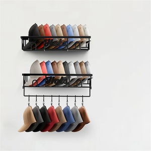 Modern Wood Wall Mounted Living Room <b>Baseball</b> <b>Cap</b> <b>Storage</b> Rack Partitioned Organized No Need Punching Single Tier Portable - Product Image 1