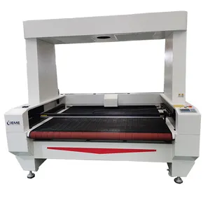 auto feeding system fabric cloth dual laser heads 1820 ccd camera co2 laser pattern cutting machine