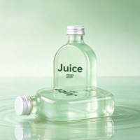 Bouteille de jus en PET HAPUTA carrée en aluminium avec bouchon à vis, capacité personnalisée de 8 oz à 16 oz, impression sérigraphique pour thé et café