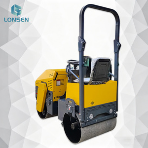 Rouleau vibratoire à double tambour LS10H pour le compactage des trottoirs, poids 1000 kg, vitesse réglable 0-6 km/h, moteur principal, pompe, roulement, engrenage - Product Image 4