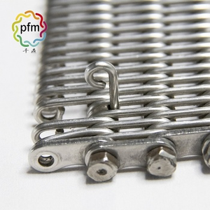 Chaîne de ceinture de maille de lunettes d'acier inoxydable, chaîne de maille de chaîne de montage d'industrie alimentaire résistante aux hautes températures, bande transporteuse en métal - Product Image 1