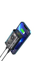 Chargeur sans fil transparent, batterie externe 10000mAh, style mécanique avec double charge rapide, batterie externe portable, chargeur externe élégant
