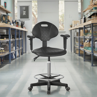 Chaise antistatique en mousse PU ESD pour laboratoire, atelier sans poussière, avec dossier, fonction de levage et rotation en métal, pour les espaces de travail des écoles, usines et hôpitaux
