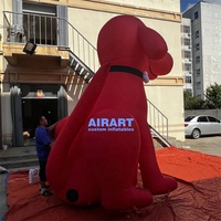 Chien rouge gonflable de décoration d'exposition de style de bande dessinée, ballon gonflable de chien de bande dessinée à vendre